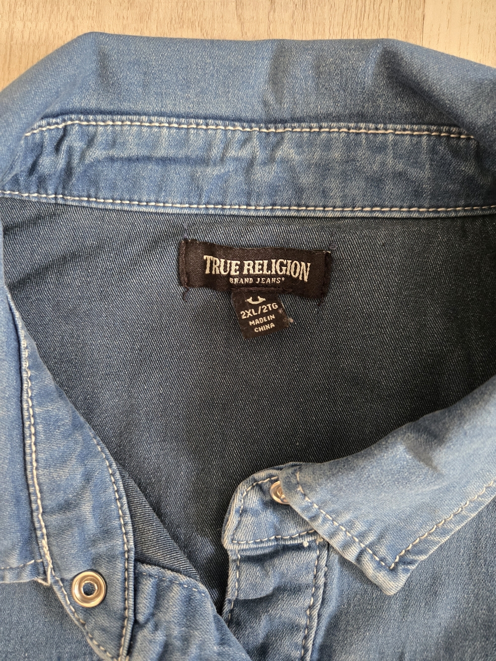 True Religion Light Blue Denim Shirt - Picture 3 of 3